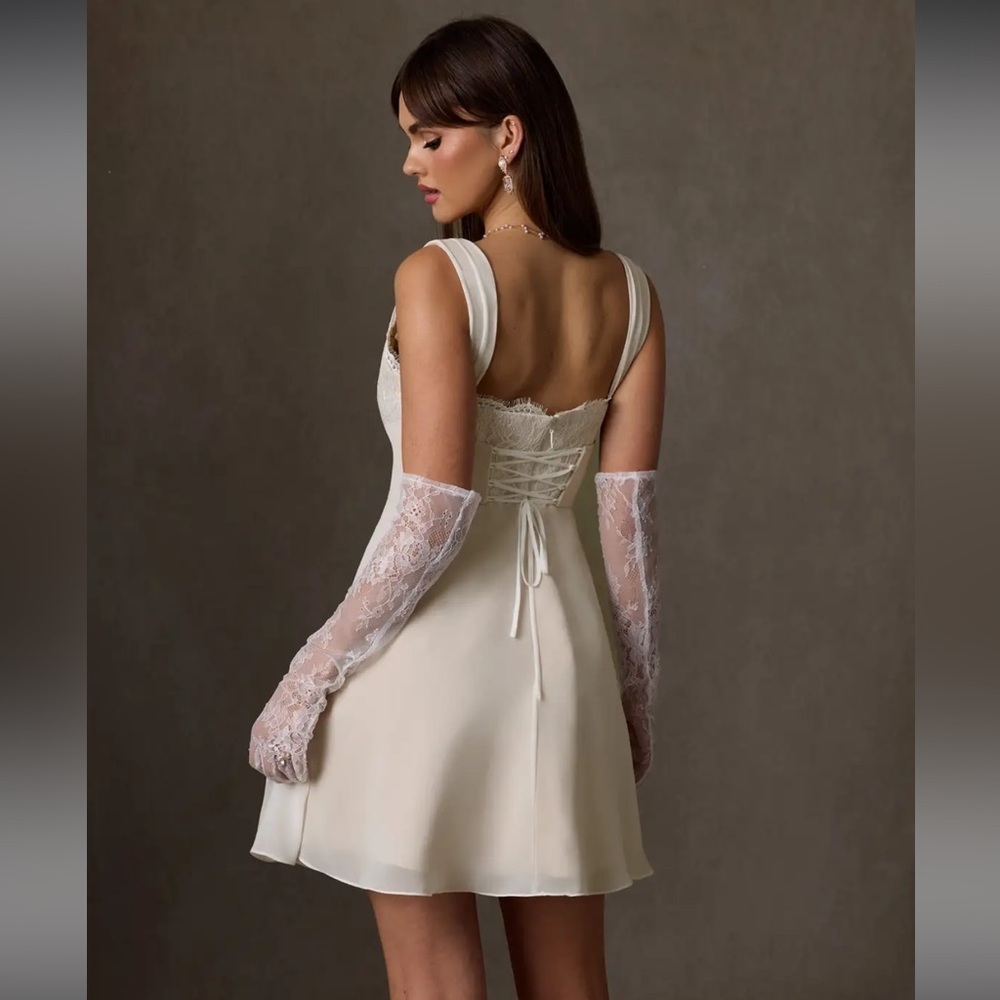 Azazie Scarlette White Diamond Dress - Picture 2 of 14